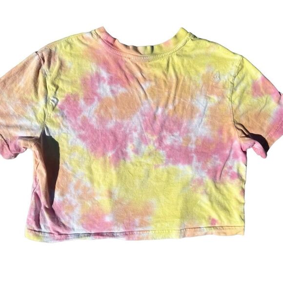 Volcom Girls Pastel Tie Dye Cropped Tee Shirt Size 8/10 - Picture 4 of 6